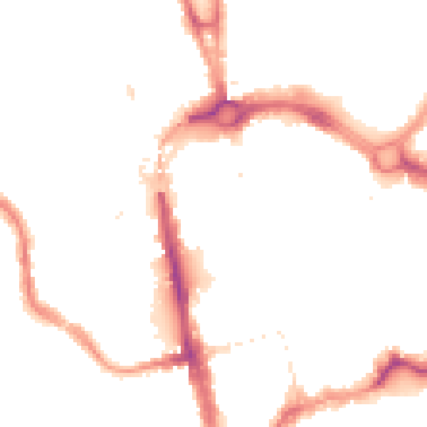 Night-time road noise heatmap for CH1 2AH