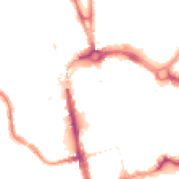 Night-time road noise heatmap for CH1 2AW