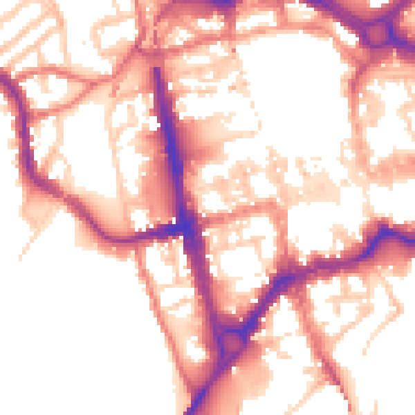 Daytime road noise heatmap for CH1 2BA