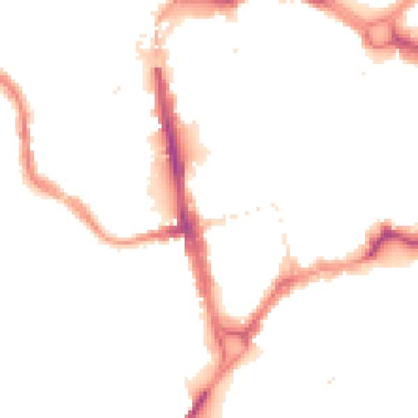Night-time road noise heatmap for CH1 2BA