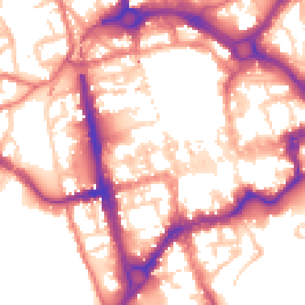 Daytime road noise heatmap for CH1 2BH