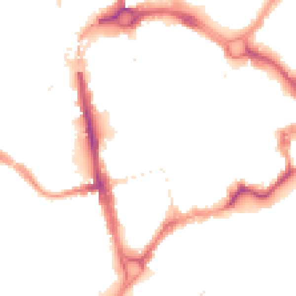 Night-time road noise heatmap for CH1 2BH