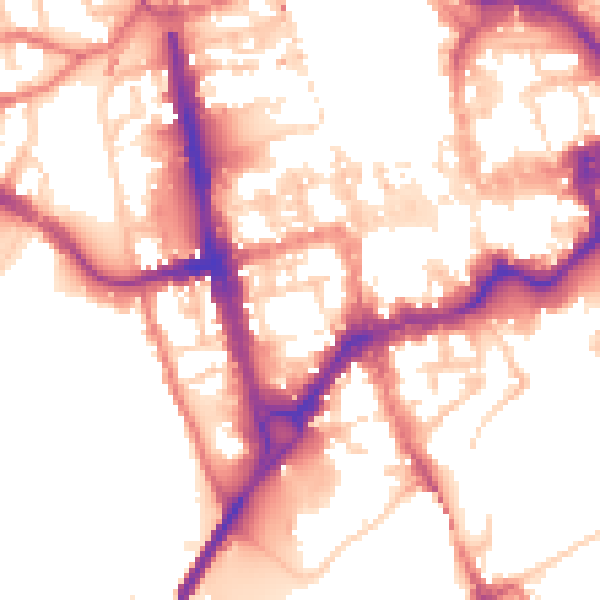 Daytime road noise heatmap for CH1 2DH