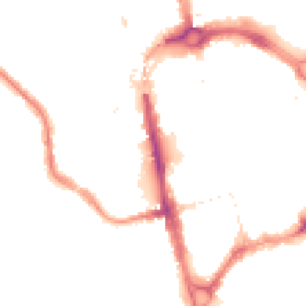 Night-time road noise heatmap for CH1 2NR