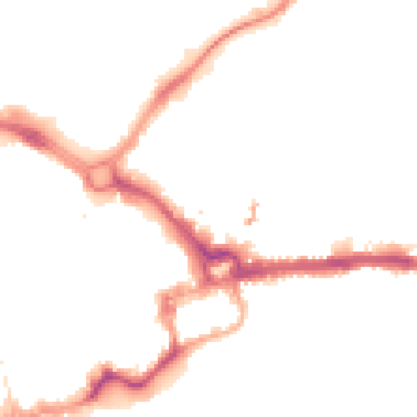 Night-time road noise heatmap for CH1 3BL