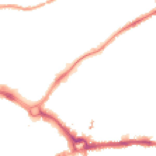 Night-time road noise heatmap for CH1 3DD