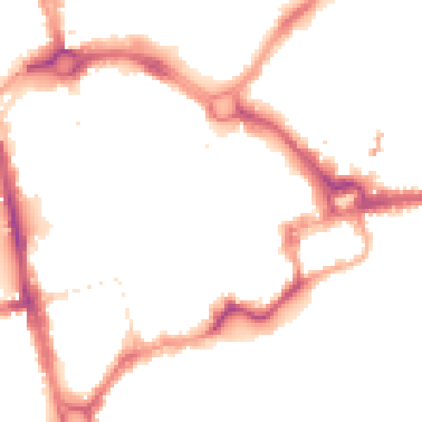 Night-time road noise heatmap for CH1 3JL