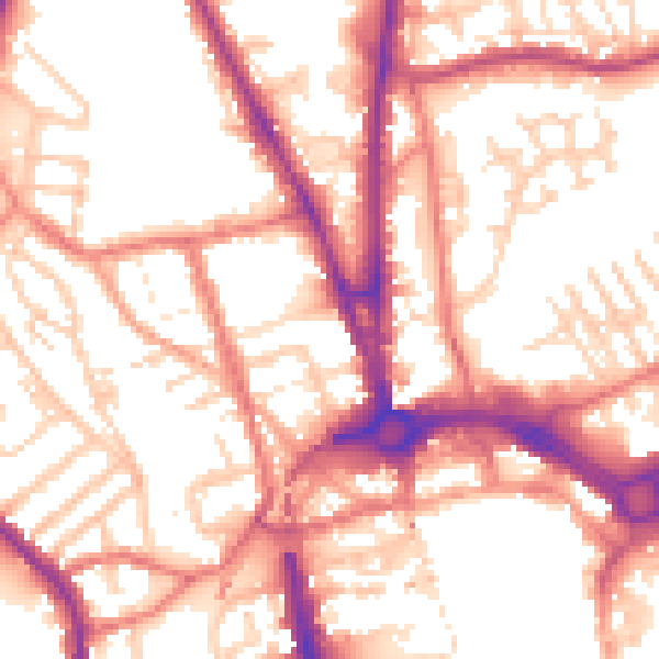 Daytime road noise heatmap for CH1 4AH