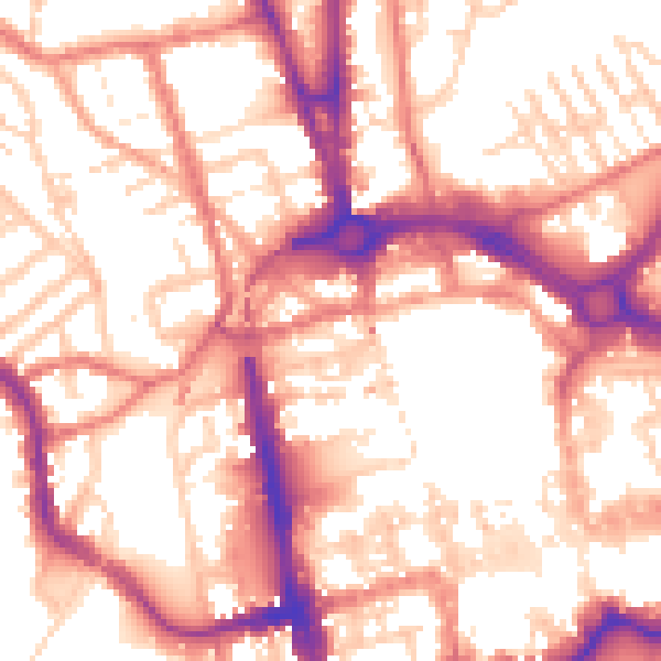 Daytime road noise heatmap for CH1 4EH
