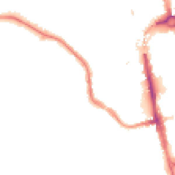 Night-time road noise heatmap for CH1 4JE