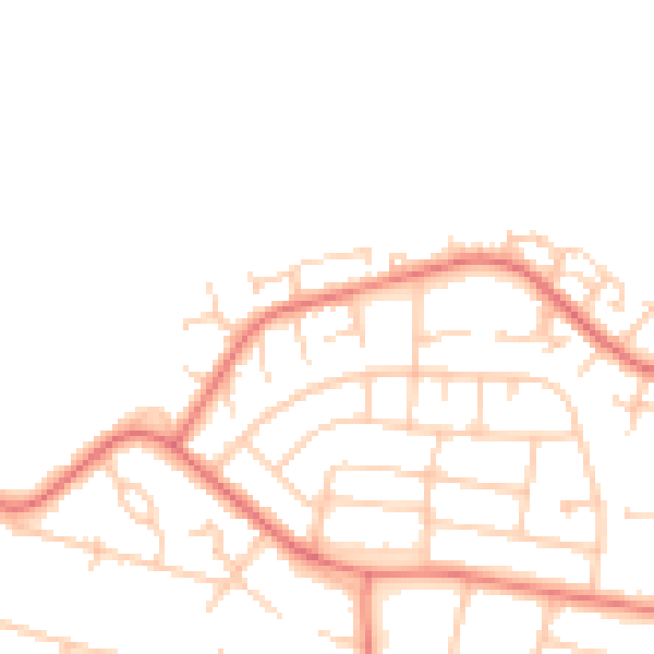 Daytime road noise heatmap for CH1 5JJ