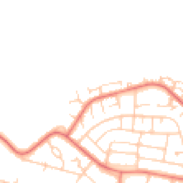Daytime road noise heatmap for CH1 5JY