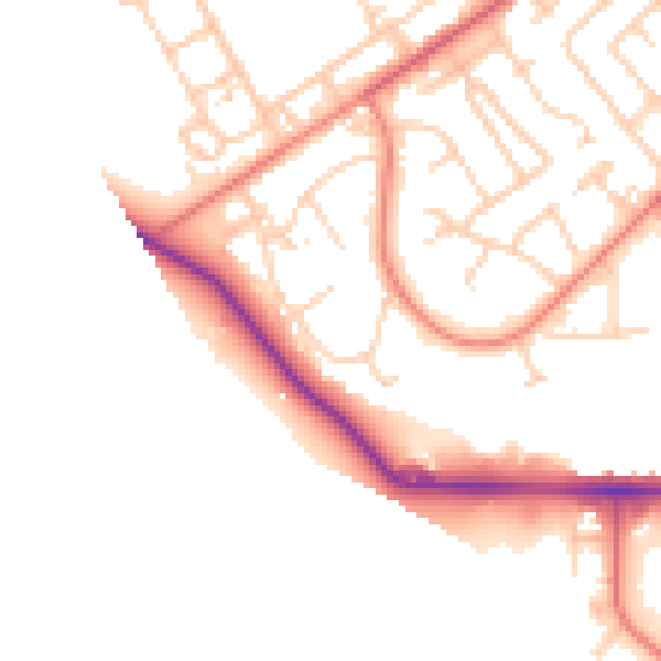 Daytime road noise heatmap for CH1 5RG