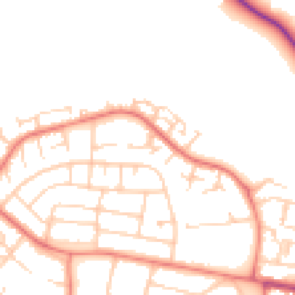 Daytime road noise heatmap for CH1 5XF