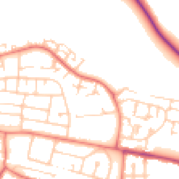Daytime road noise heatmap for CH1 5XL