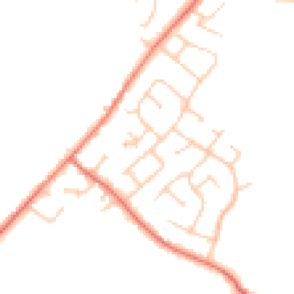 Daytime road noise heatmap for CH1 6AZ