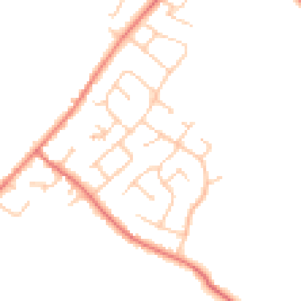 Daytime road noise heatmap for CH1 6BD