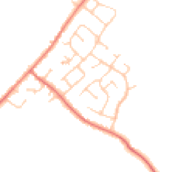 Daytime road noise heatmap for CH1 6BU
