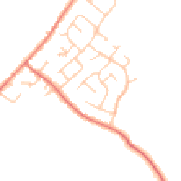 Daytime road noise heatmap for CH1 6DA