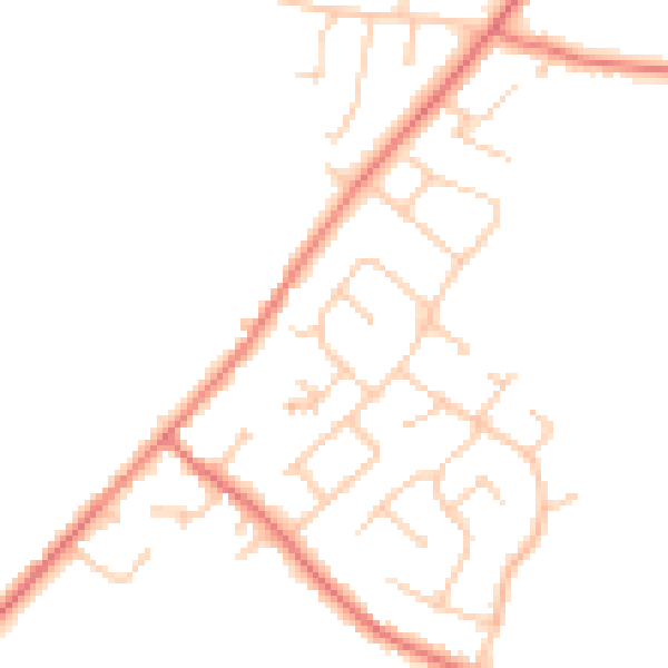 Daytime road noise heatmap for CH1 6DB