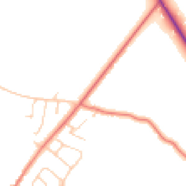 Daytime road noise heatmap for CH1 6DR