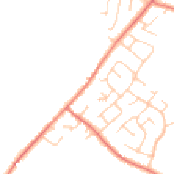Daytime road noise heatmap for CH1 6EF