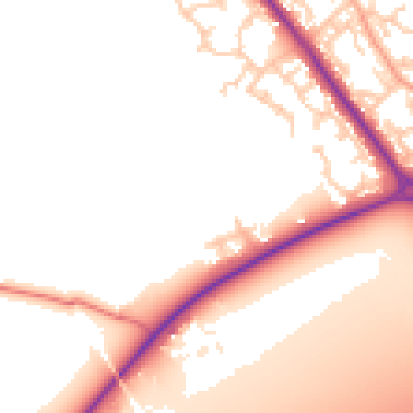 Daytime road noise heatmap for CH1 6PR