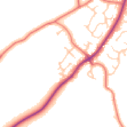 Daytime road noise heatmap for CH2 4EG