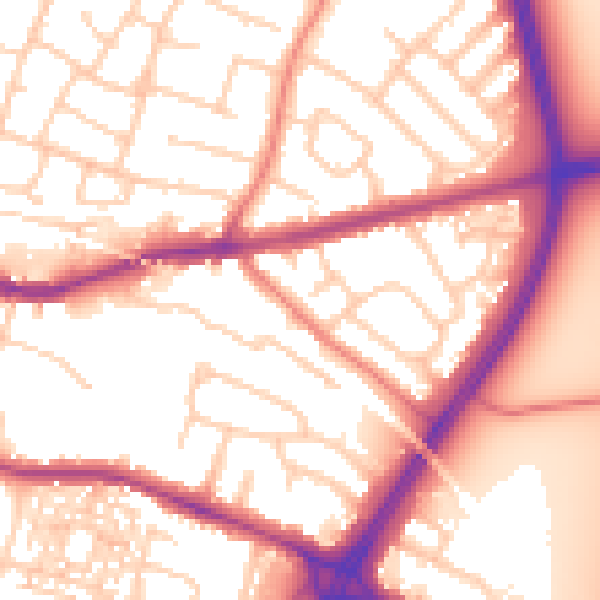 Daytime road noise heatmap for CH3 5AB