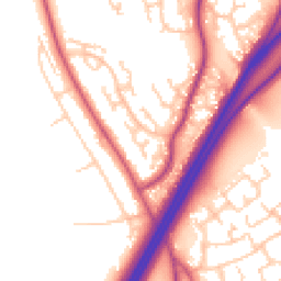 Daytime road noise heatmap for CH3 6BQ