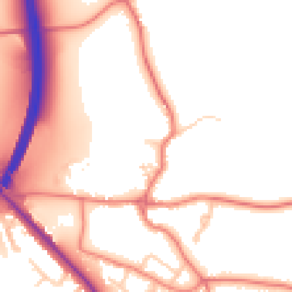 Daytime road noise heatmap for CH3 7AW