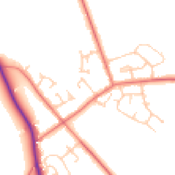 Daytime road noise heatmap for CH3 7PQ