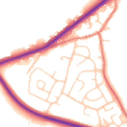 Daytime road noise heatmap for CH3 8DL