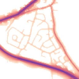 Daytime road noise heatmap for CH3 8LZ
