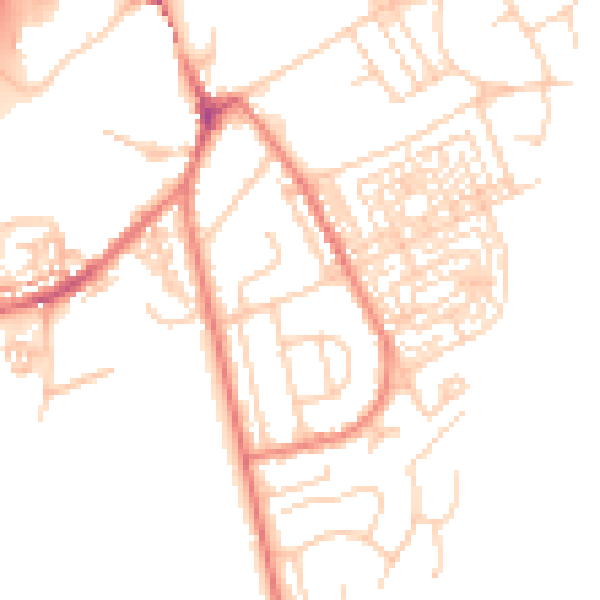 Daytime road noise heatmap for CH4 7DR