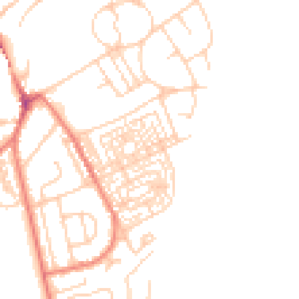 Daytime road noise heatmap for CH4 7DS