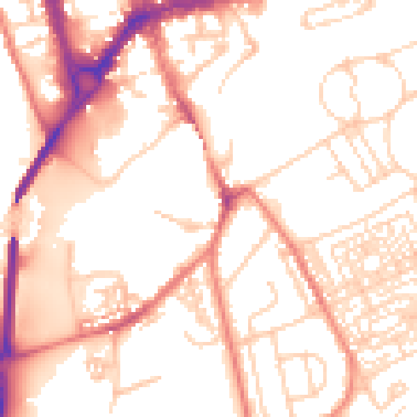 Daytime road noise heatmap for CH4 7JP