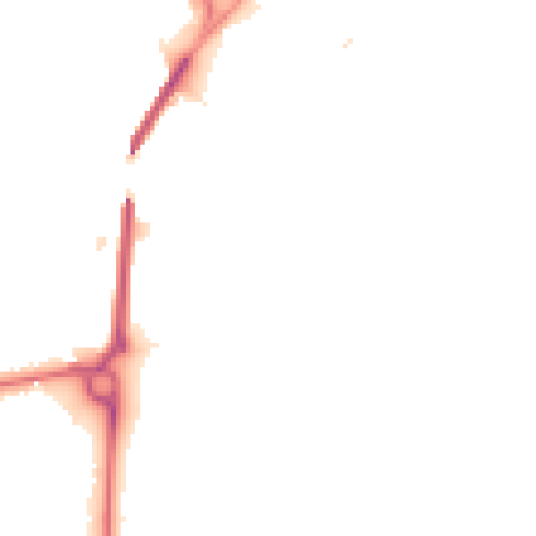 Night-time road noise heatmap for CH4 7JU