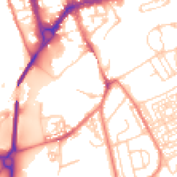 Daytime road noise heatmap for CH4 7JY