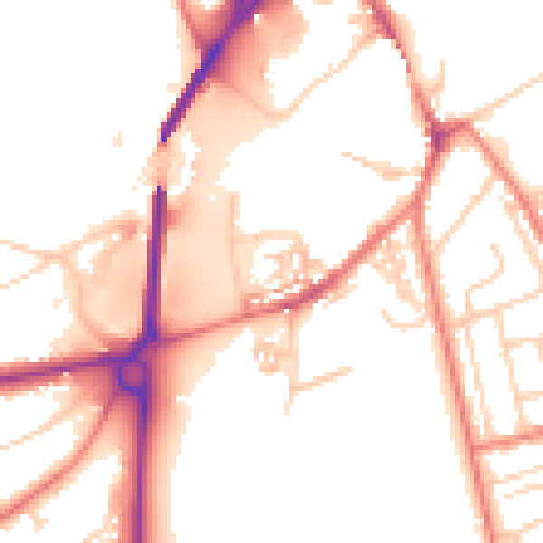 Daytime road noise heatmap for CH4 7LA