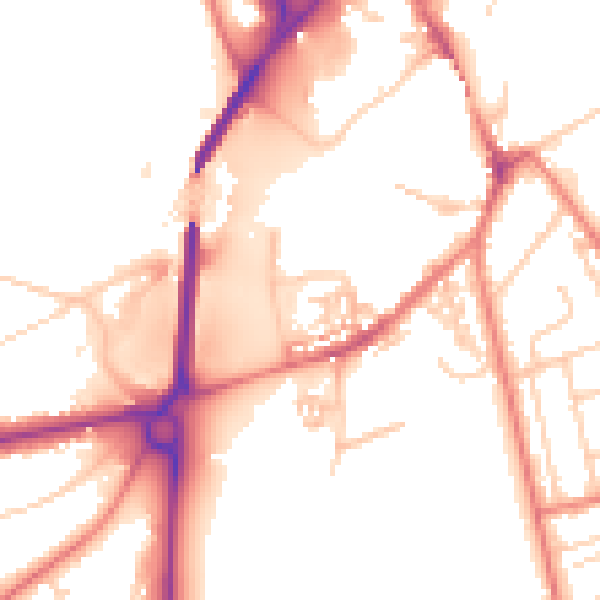 Daytime road noise heatmap for CH4 7LG