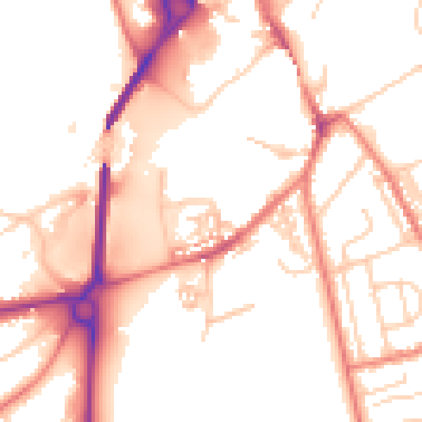 Daytime road noise heatmap for CH4 7LL