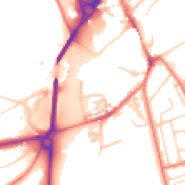 Daytime road noise heatmap for CH4 7LW