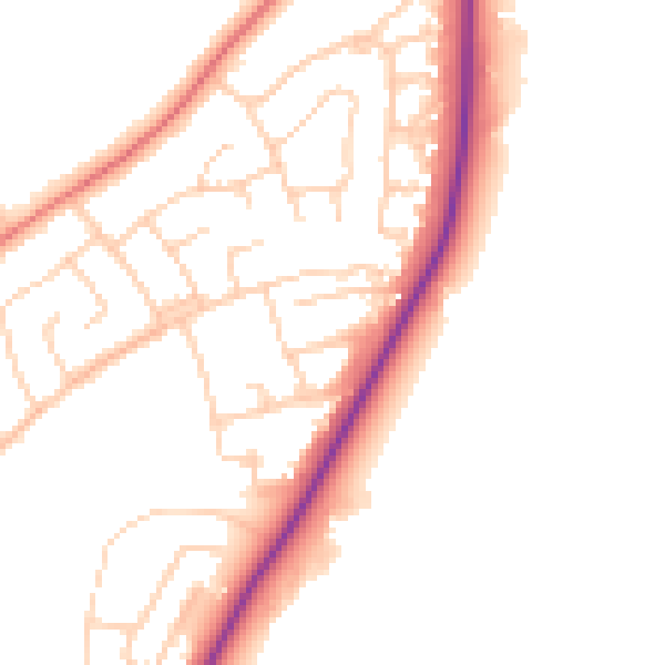 Daytime road noise heatmap for CH4 7QB