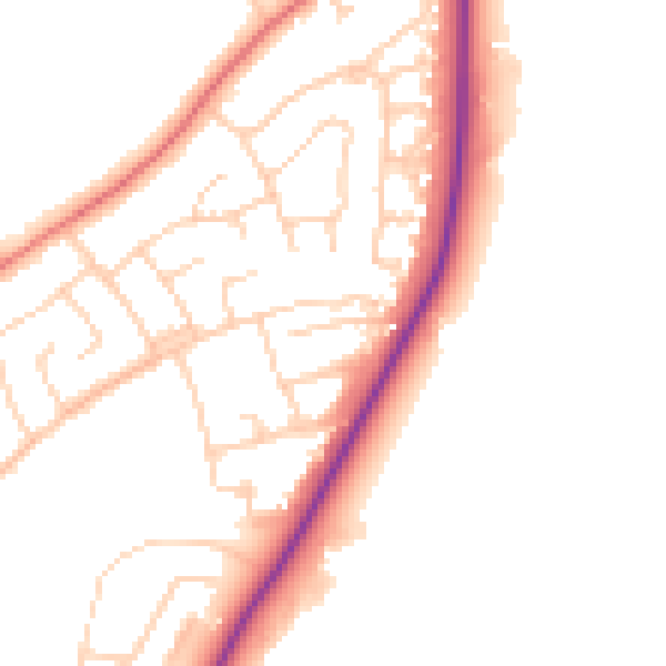 Daytime road noise heatmap for CH4 7QN