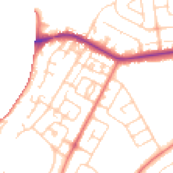 Daytime road noise heatmap for CH4 8ED