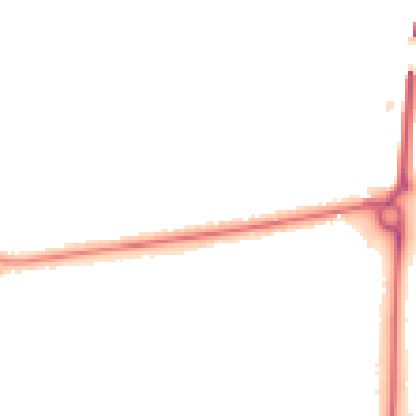 Night-time road noise heatmap for CH4 8JJ