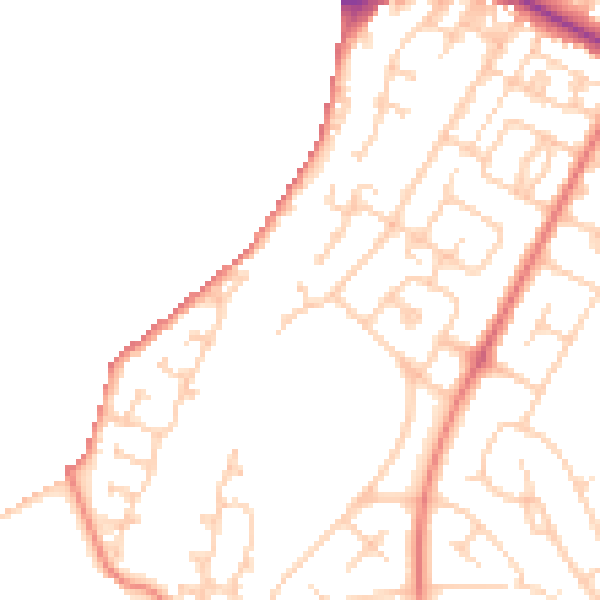 Daytime road noise heatmap for CH4 8NU