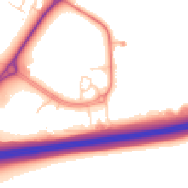 Daytime road noise heatmap for CH4 9QU