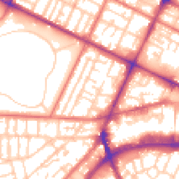 Daytime road noise heatmap for CH41 4LY